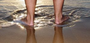 feet in water